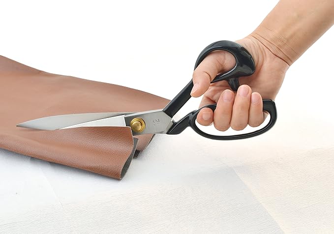 eZthings짰 12" Upholstery Shears Heavy Duty Scissors For Cutting Arts and Craft Fabrics, Carpets (12 Inch Leather Cutting)
