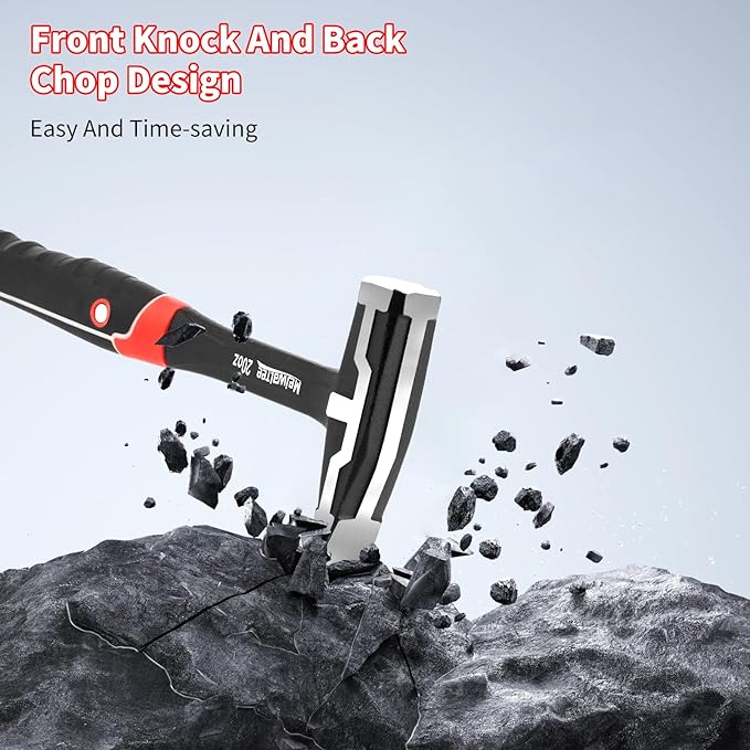 Meiwaltee 20 oz One-piece Forged Engineer Hammer, Sheet Metal Hammer 850g, Non-slip Rubber Grip For Construction, Gardening, Home Improvement