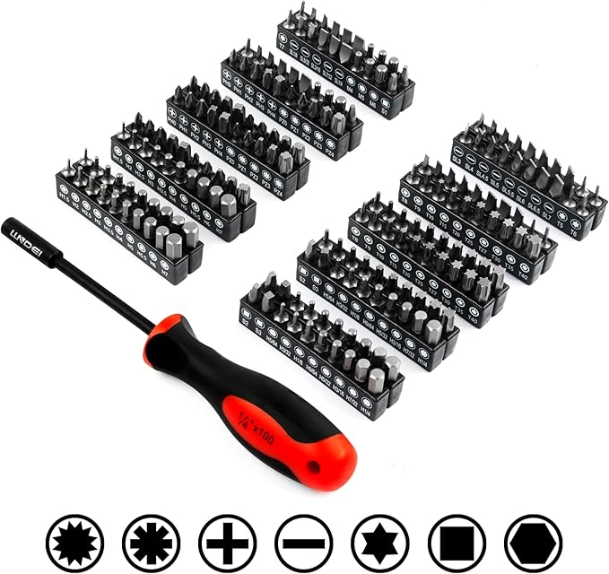 LLNDEI Mechanics Tool Set and Socket Set, 1/4" 3/8" 1/2" Drive Deep and Standard Sockets 12 Point, 390 Pcs SAE and Metric Mechanic Tool Kit with Bits, Combination Wrench