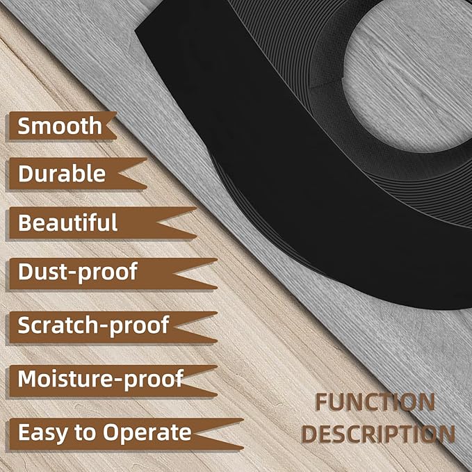 GSCIT Club Black Edge Banding, 3 inch x 50ft Melamine Edge Banding with Hot Melt Adhesive Pre-glued Edge Banding Flexible Edging Trim for Plywood Cabinet Furniture