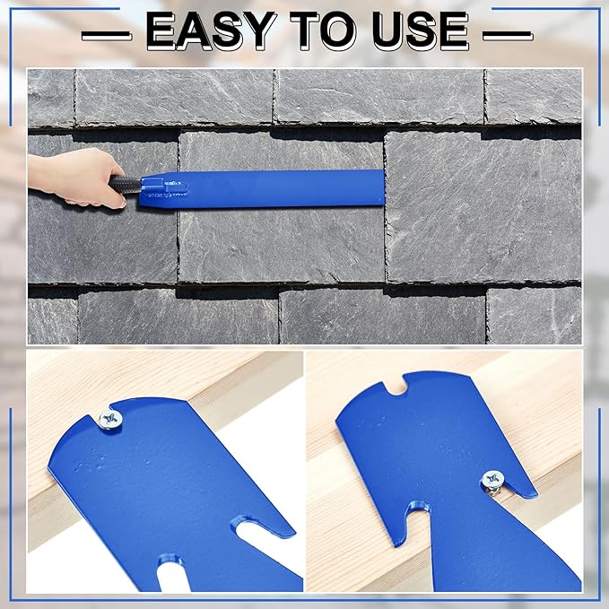 Shingle Slaters Ripper, Steel Roof Ripper Shingle Remover Slate Puller Rip Slate Slating Nail Remover for Slaters Roofers Roofing(Blue,23 Inch)