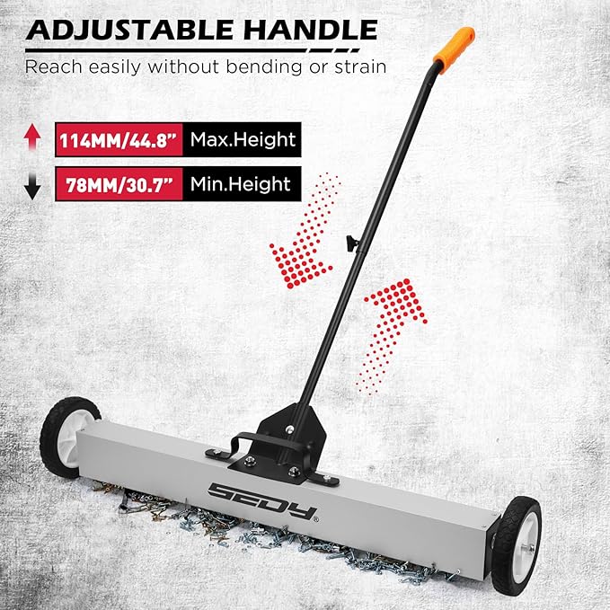 36-Inch Rolling Magnetic Sweeper | 40-Inch Telescoping Magnetic Pickup Tool | Magnetic Trays | 55-Pound Capacity Pick-up Sweeper for Nails, Screws & Metal Debris Workshop Garage Yard (3 Pack)