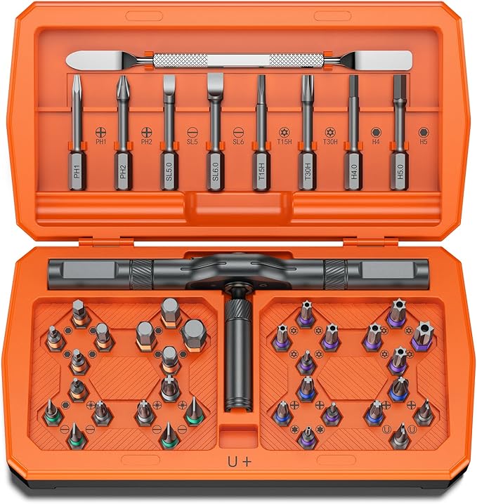 43 in 1 Ratchet Screwdriver Set, Magnetic Screwdriver Set, 2025 New Model Repair Tool Kit with DIY Ratchet Handle, Metal Pry Bar, 40 Precision Bits for Electronics,Furniture,Bicycle