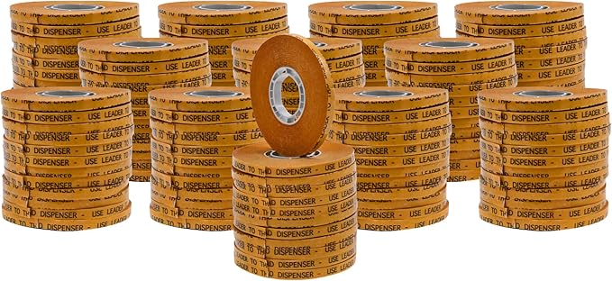 WOD General Purpose ATG Tape for Pink Glider, 1/4 inch x 36 yds. (Set of 144 Rolls) Adhesive Transfer Tape Refill Rolls Clear Adhesive on Gold Liner (Acid Free) RWATG20