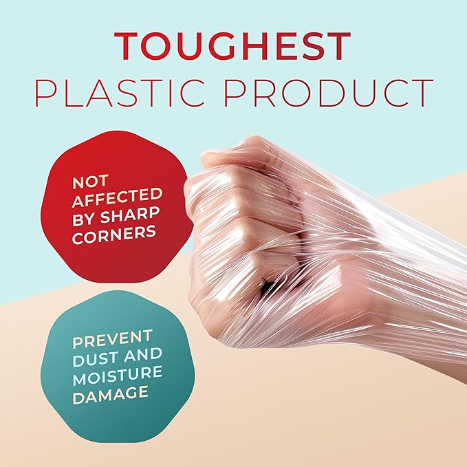 Shrink Wrap Roll for Moving | 80 Gauge 5" x 1000 FT Plastic Wraps for Packing | Clear Stretch Film for Pallets, Furniture, Boxes & Storage Protection - 3 Pack