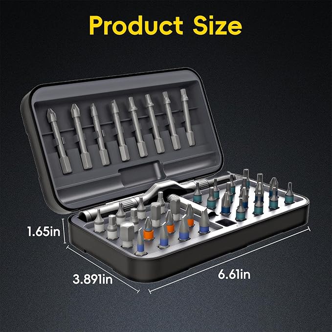 42 in 1 Magnetic Screwdriver Set, DIY Ratchet Screwdriver Set with Detachable Handle&Multi-Bit Magnetic Drive, Portable Repair Tool Kit for Home, Bicycle, Furniture