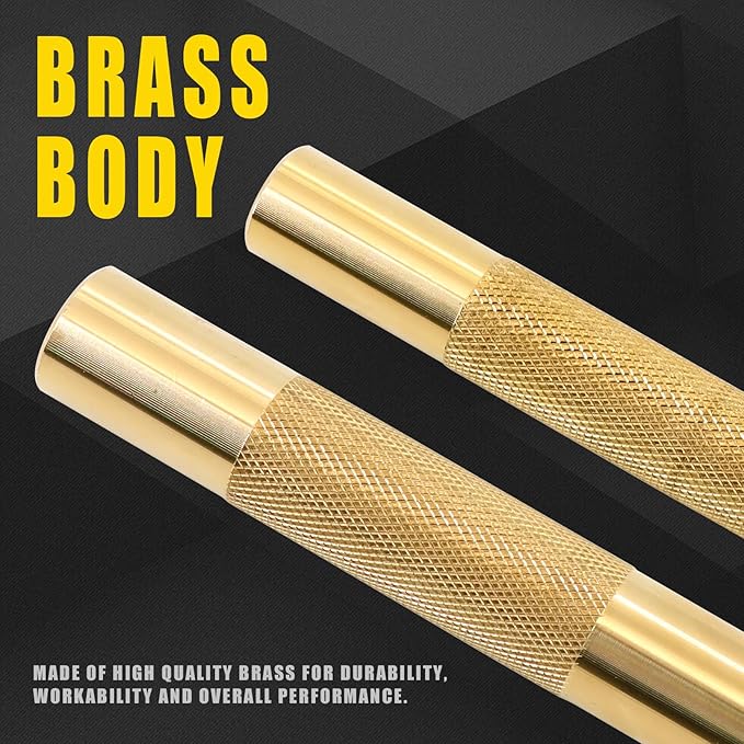 2 Pcs Brass Drift Pin Punch Set Hand Tool Punches 3/8in to 5/8in, 3/4in Mechanic?셲 Non-Marring Chisel Punches