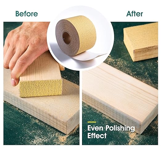 S SATC 100 Grit PSA Longboard Sandpaper 20 Yard Long Continuous Roll, 2-3/4" Wide Self Adhesive Stickyback Sanding Sheets for Automotive, Hand Sanding Blocks,Woodworking, Metal, Plastic