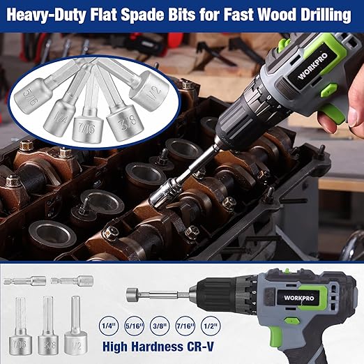 WORKPRO Drill Bit Set, 120-Pieces Impact Driver Bits Set and Screwdriver Bits Set for Screw Driving and Wood Metal Drilling with Storage Case, 1/4" Hex Shank