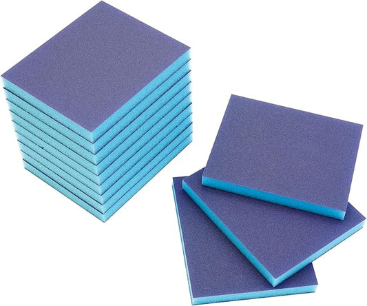12 Pack 80 Grit Sanding Sponge, Wet Dry Sanding Block Sandpaper Sponge, Washable & Reusable Sanding Pads Soft Foam Sand Block for Metal Wood Drywall Furniture Polishing
