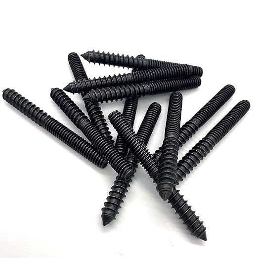 12 Pack 5/16-18 x 3 Inch Black Hanger Bolts