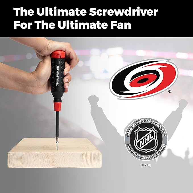 MEGAPRO짰 NHL짰 Team Edition Multi-bit Screwdriver | Officially Licensed NHL짰 Gear | Durable, Ergonomic, Pro-Grade Screwdriver (Carolina Hurricanes짰)