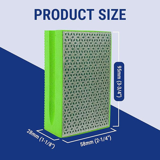 Diamond Hand Polishing Pad Diamond Sanding Block Foam Backed Diamond Sponge Sanding Pads for Wet or Dry Grinding polishing for Granite Marble Stone Tile Glass Ceramic (1, 60# Cubic)