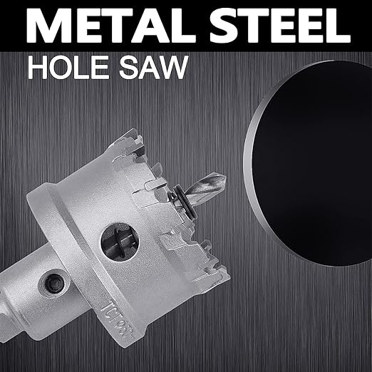 25.5mm竊?1 inch 竊?Metal Steel Hole Saw with 2 Drill Bits, Hole Cutter for Thick Metal,Stainless Steel,Iron and Wood (25.5mm竊?1 inch 竊?