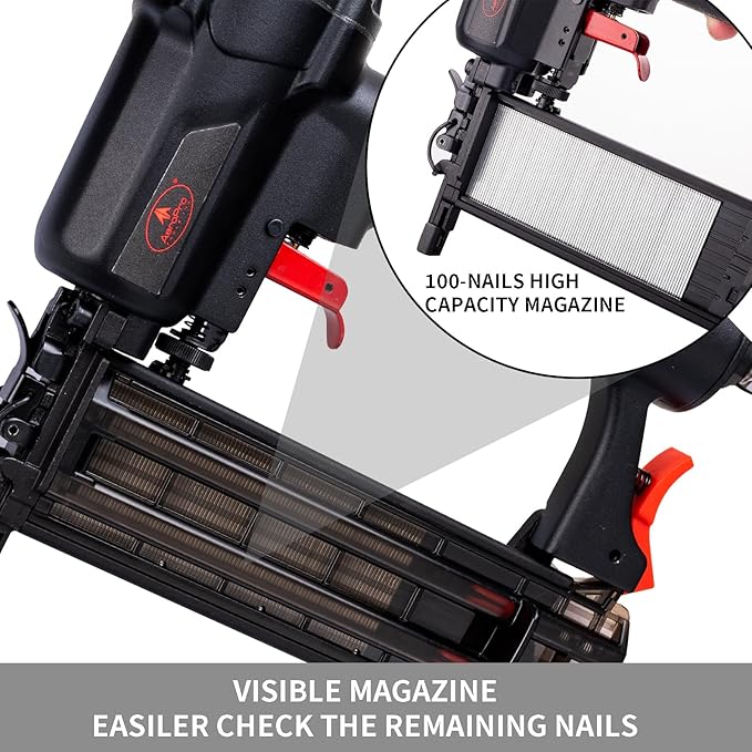 AEROPRO Tools Pneumatic Brad Nailer, 18 Gauge Air Brad Nail Gun with 1000pcs Nails for Upholstery, DIY Project, Woodworking