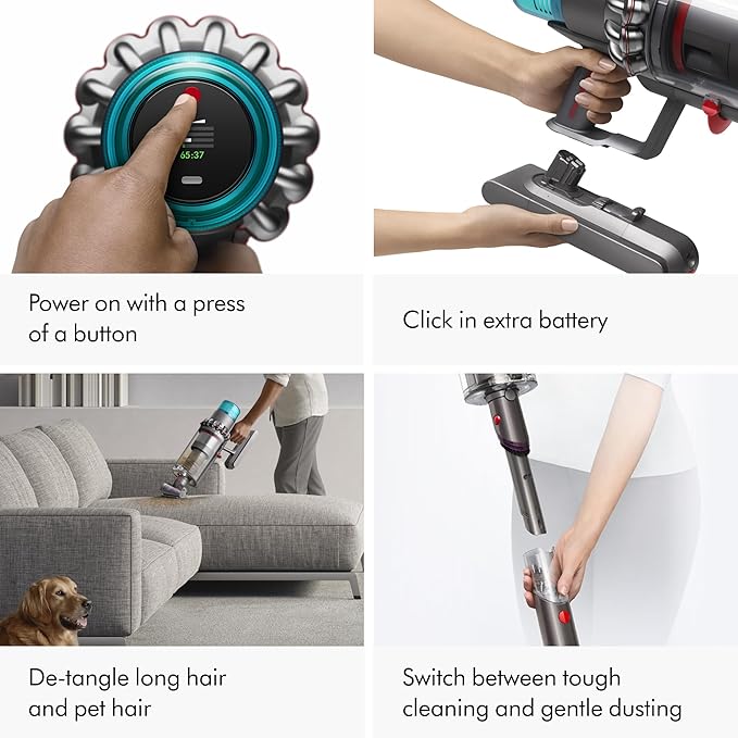 Dyson Gen5outsize Cordless Vacuum, 250AW, 3 Power Modes, Up to 140 Minutes,짼 XL bin, Illumination Reveals dust, HEPA Filtration, All Floor Types
