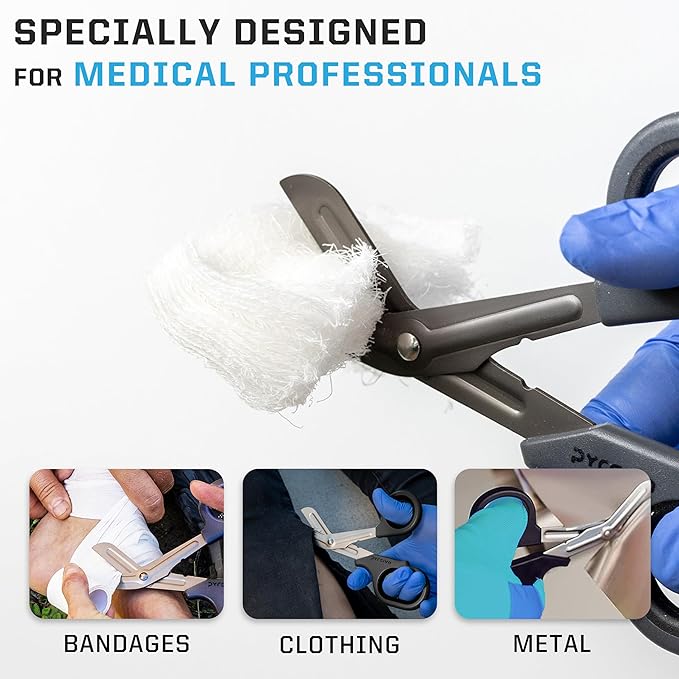 Trauma Shears ??7.5" Titanium-Coated Stainless Steel Bandage Scissors for Nurses, EMTs & Doctors | Professional Medical Shears for First Responders & Wound Care