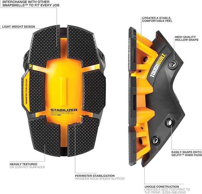 ToughBuilt – Stabilizer SnapShell™ Replacement Shell for GelFit Knee Pads, Shell Attachment Only (Does Not Include Knee Pads)