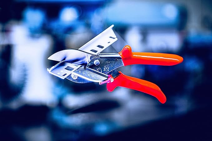 Original L횜WE Sharp Miter Shears 3.104 | With 45 Degree Stops for Precision Cutting | Professional Grade Angle Cutter Tool for Plastic, Rubber, Wood, PVC, Leather, Metal | Made in Germany