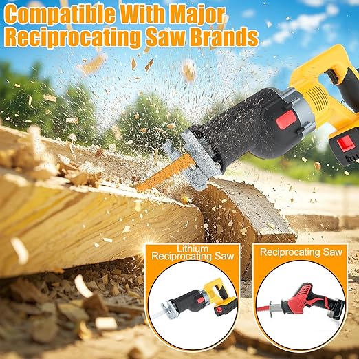 Lothee 25 Pack 6tpi Reciprocating Saw Blade Bulk Taper-Back Bi-Metal Saw Blades for Metal Woodcutting General Purpose Wood Cutting Pipe (6 Inch)