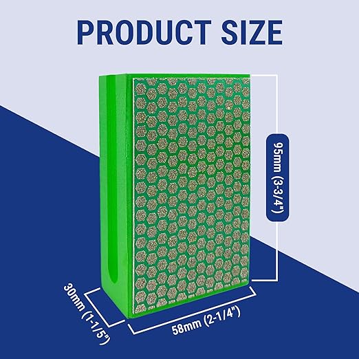 Diamond Hand Polishing Pad Diamond Sanding Block Foam Backed Diamond Sponge Sanding Pads for Wet or Dry Grinding polishing for Granite Marble Stone Tile Glass Ceramic (4, 60# Hexagon)