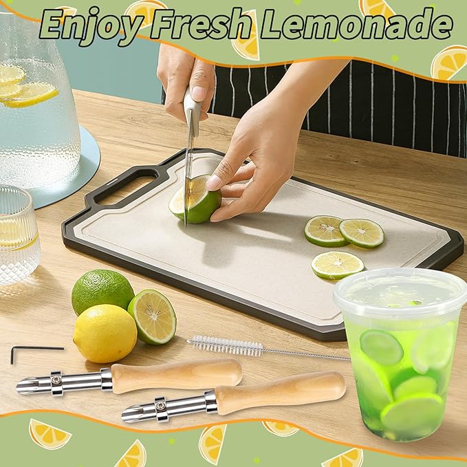2Pcs Straw Puncher For Plastic Lids Lemonade Cups竊똂lay Hole Cutters Straw Hole Puncher,Tools for Lemonade Stand Supplies