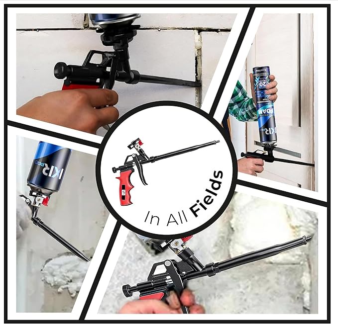 Luft Professional Expanding Foam Spray Gun (2 Insulation Guns + 9 Extenders) PU Insulating Applicator Heavy Duty Metal Body Dispensing Foam Gun Suitable for Caulking, Filling, Sealing (2 Pack)