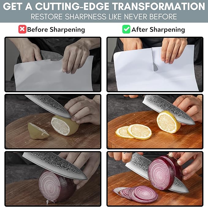 Rolling Knife Sharpener with Adjustable 10째 to 40째 Options and Adjustable Grinding Height, Knife Sharpener Kit, Roller Knife Sharpening System