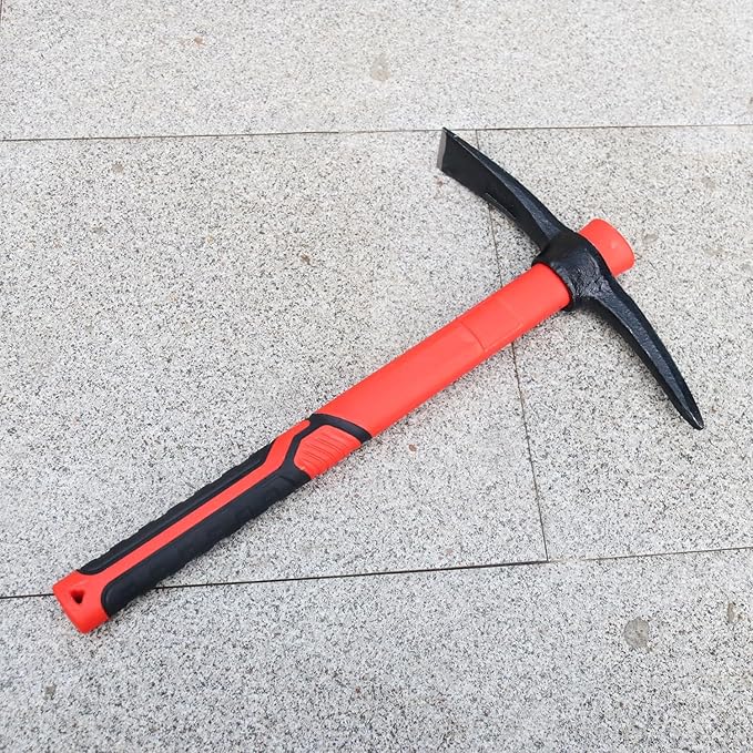 4 PCS 15 Inch Pick Mattock Hoe, Forged Weeding Garden Pick Axe with Fiberglass Handle, Pick Mattock Hoe for Loosening Soil, Gardening, Camping