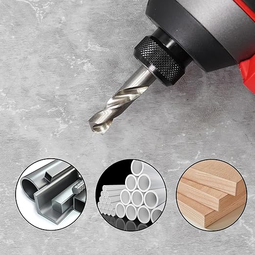 Stubby Drill Bit Set for Metal,6 pcs 1/4" Hex Shank M2 HSS for Quick Change,Short Drill Bits for Right Angle Adapter and Tight Spaces,Metal Drill Bit Set for Steel, Wood, Plastic, etc.
