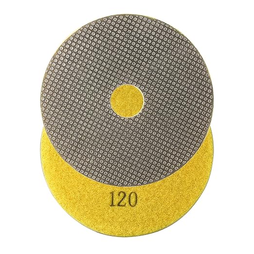 4 Inch Electroplated Diamond Grinding/Polishing Pads Sanding Granite Concrete Glass Metal Stone Grinding Disc(grit 120-1pc)