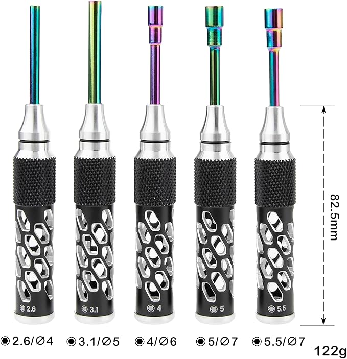 MEUS RACING RC Hex Screwdriver Nut Driver Tool Set for Axial 1/24 SCX24 Traxxas 1/18 TRX4M 1/18 1/24 RC Crawler Car (Type C)