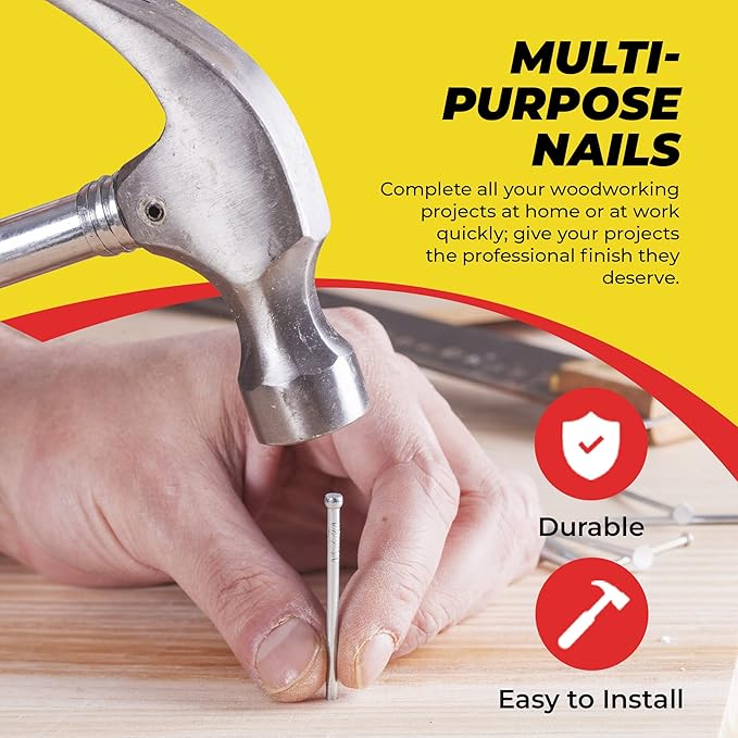 Top Quality Nail Assortment Kit ??Over a 1800 Multipurpose Hardware Nails - 11 Different Sizes ??Non Bendable & Sturdy - Compact Organized Box