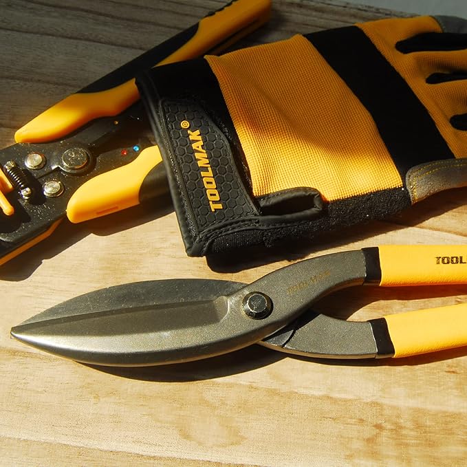 Tin Snips 10 Inch Straight Pattern Tinners Snips with Comfort Grip Sheet Metal Cutting Shears Heavy Duty