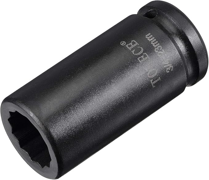 uxcell 3/4-Inch Drive 23mm 12-Point Deep Impact Socket, CR-MO Steel 78mm Length, Metric Sizes