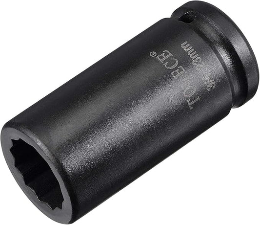 uxcell 3/4-Inch Drive 23mm 12-Point Deep Impact Socket, CR-MO Steel 78mm Length, Metric Sizes