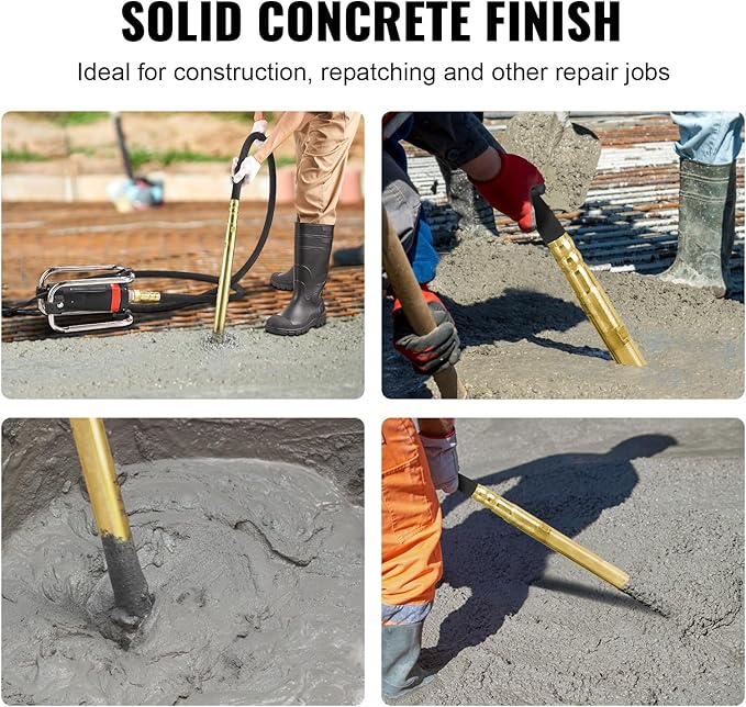 VEVOR Concrete Vibrator, 1300W Power, 16000 Vibrations Per Minute, Durable 2HP Copper Engine, Portable for Construction, Comes with 14.75ft Shaft, Ideal for Removing Air Pockets & Smoothing