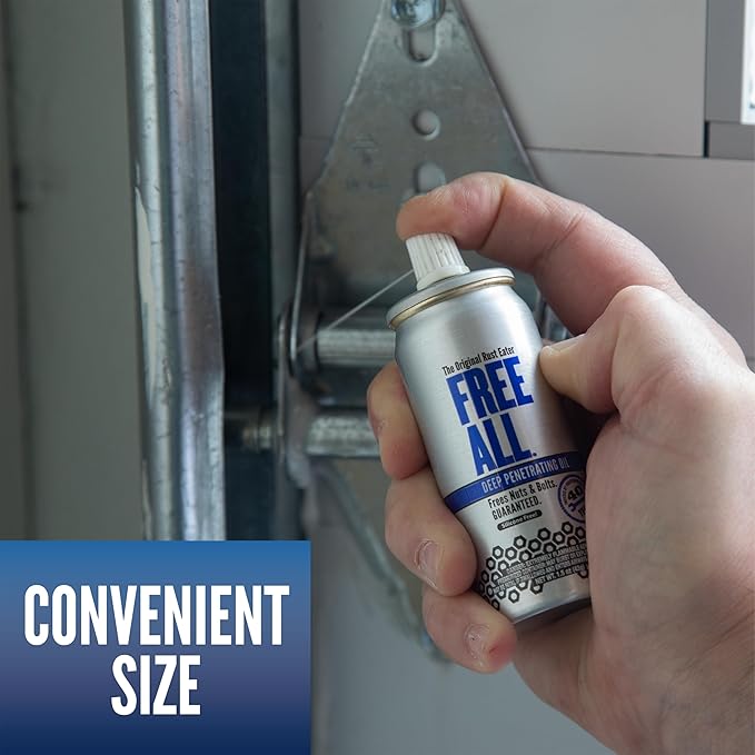 Free All Rust Eater Deep Penetrating Oil, 1.5oz Aerosol ??Loosens Rusted Bolts, Nuts, Pipe Connections & Locks ??Industrial-Grade Rust Remover, Silicone-Free Formula, Safe for Paint & Plastic Surfaces