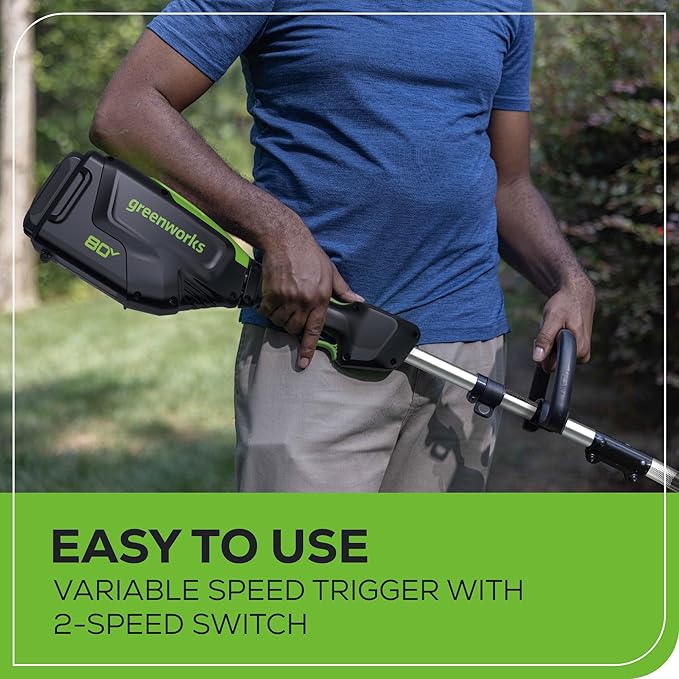 Greenworks 80V 16" Brushless Cordless String Trimmer and 700 CFM Leaf Blower Combo Kit, 2.5Ah Battery and Charger Included