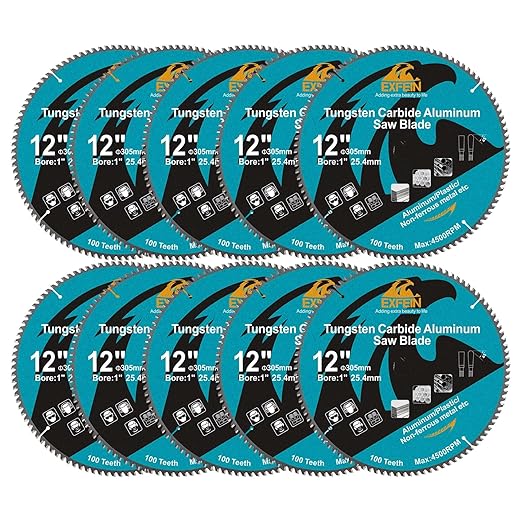 Metal Blade 7-1/4-Inch for Aluminum Non Ferrous 60 Teeth Tungsten Carbide Tipped Blade with 5/8-Inch Arbor Pack of 10