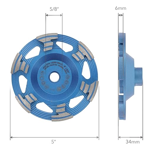 PRODIAMANT 5??Diamond Cup Wheel, 5/8??11 Arbor, Wet/Dry, Max 12,200 RPM ??Concrete, Masonry & Stone Grinding Wheel for Angle Grinder (Model PD-ST51-i58-125 mm)