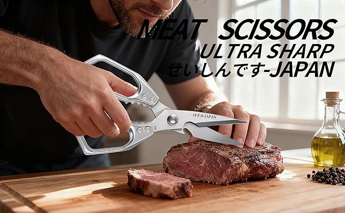 Japanese Kitchen Shears Set, Heavy Duty Poultry Shears All Purpose, Kitchen Meat Scissors for Steak Cutting, Chicken Bones, and Turkey Christmas Gifts for Men Women Mom Dad