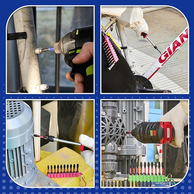 Impact Hex Screwdriver Bits Set, 20 Pieces 2?쒶agnetic Metric & SAE S2 Steel Multi Hex Driver Bits with Soft Hanging Strips