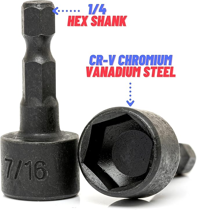 NEIKO 10068A Nut Driver Set, For Impact Drill and Driver, 20 Piece, 1/4” Hex Small Nut Driver Bit Set, Metric and Standard, 4-12 mm & 5/32”-1/2”, CR-V Steel, Nutsetter Driver Bits