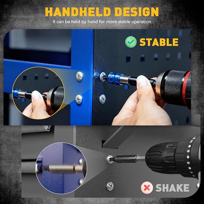3-Piece 1/4" Quick Change Drill Bit Holder, 4-inch Hex Shank Bit Extension Set, CR-V Steel Quick-release Screwdriver Bits Holder with Storage Base