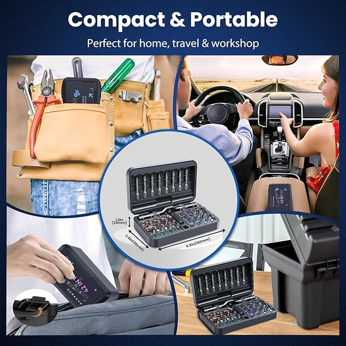 42Pcs Magnetic Ratchet Screwdriver Set with T-Handle&Magnetic Booster,6.2째Precision Gear&Extended Lever Handle,Multi-Bit Screwdriver Kit with 40 Bits&Portable Case for DIY,Home Appliances&Home Repair