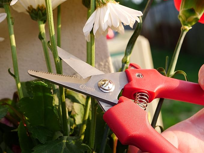 Clauss Spring-Action Stainless Steel Wire Cutters / Pruning Shears For Gardening, Red, 7.5?쇺?(33503)