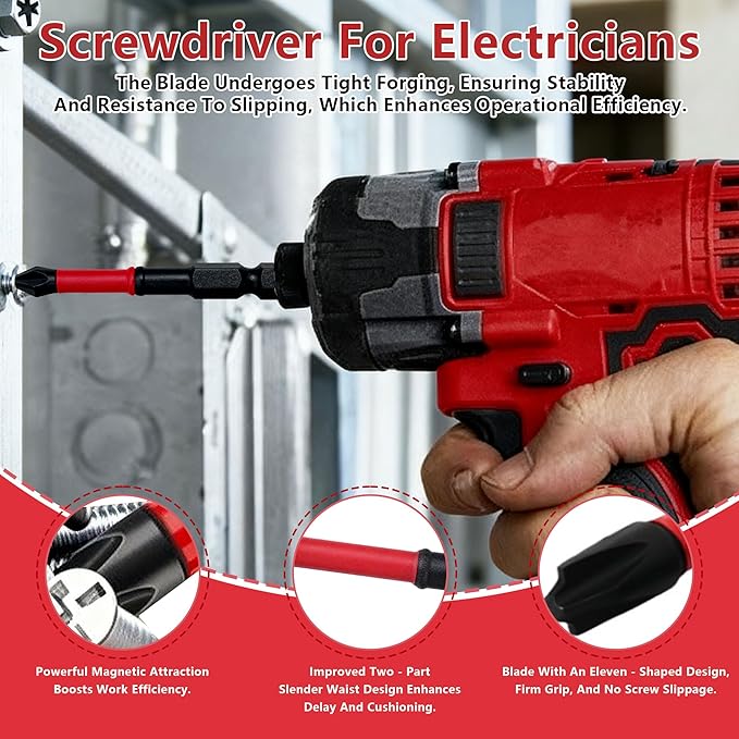FPH2 Impact Screwdriver Bit Set ??65mm & 110mm Slotted & Cross Head, 1/4 Inch Hex Shank, Magnetic Tips, CNC Precision, Durable Electrician & DIY Drill Bits (10pcs)
