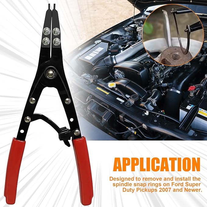 38700 Spindle Snap Ring Pliers Internal External, 10" Large Snap Ring Pliers Heavy Duty Circlip Pliers Car Repair Tools Kit for for Ford SD Uninstall Remove Tools with Ratchet Locking 2025 Upgraded