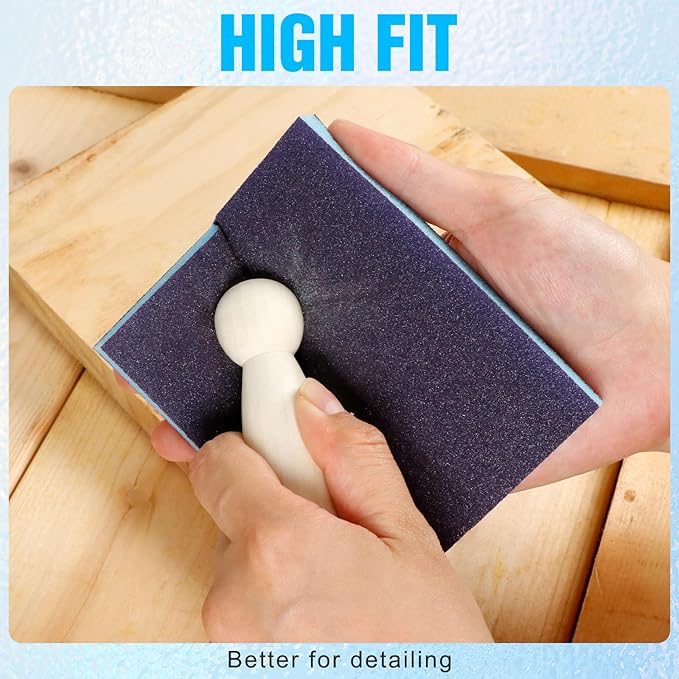 12 Pack Sanding Sponge, Washable and Reusable Sanding Blocks 150 Grit Wet Dry Sand Paper for Wood Drywall Metal Furniture